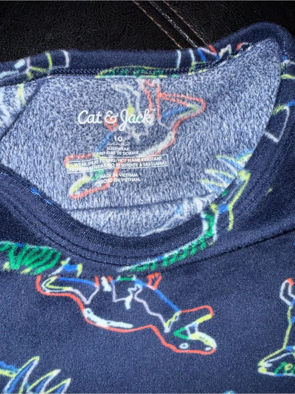 Cat & Jack Navy Blue Dinosaur Pajama Set